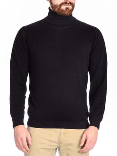 Cotton black turtleneck clearance sweater