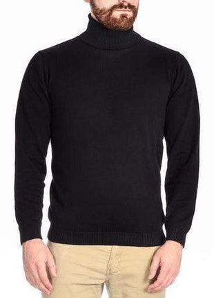 Arthur Black Black / XXL Arthur Black Men's Black Pullover Cotton Blend Turtleneck Sweater Shirt