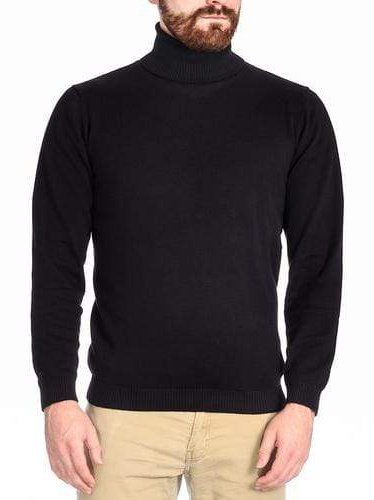 Arthur Black Black / XXL Arthur Black Men&#39;s Black Pullover Cotton Blend Turtleneck Sweater Shirt