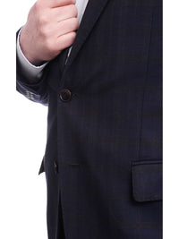 Thumbnail for Arthur Black BLAZERS Arthur Black Classic Fit Blue With Brown Plaid Two Button Wool Blazer Sportcoat