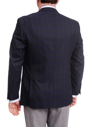 Arthur Black BLAZERS Arthur Black Classic Fit Blue With Brown Plaid Two Button Wool Blazer Sportcoat