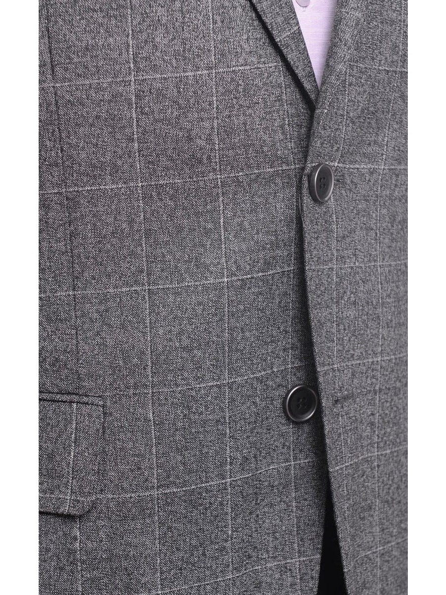 Arthur Black BLAZERS Arthur Black Classic Fit Gray Plaid Two Button Wool Blazer Sportcoat
