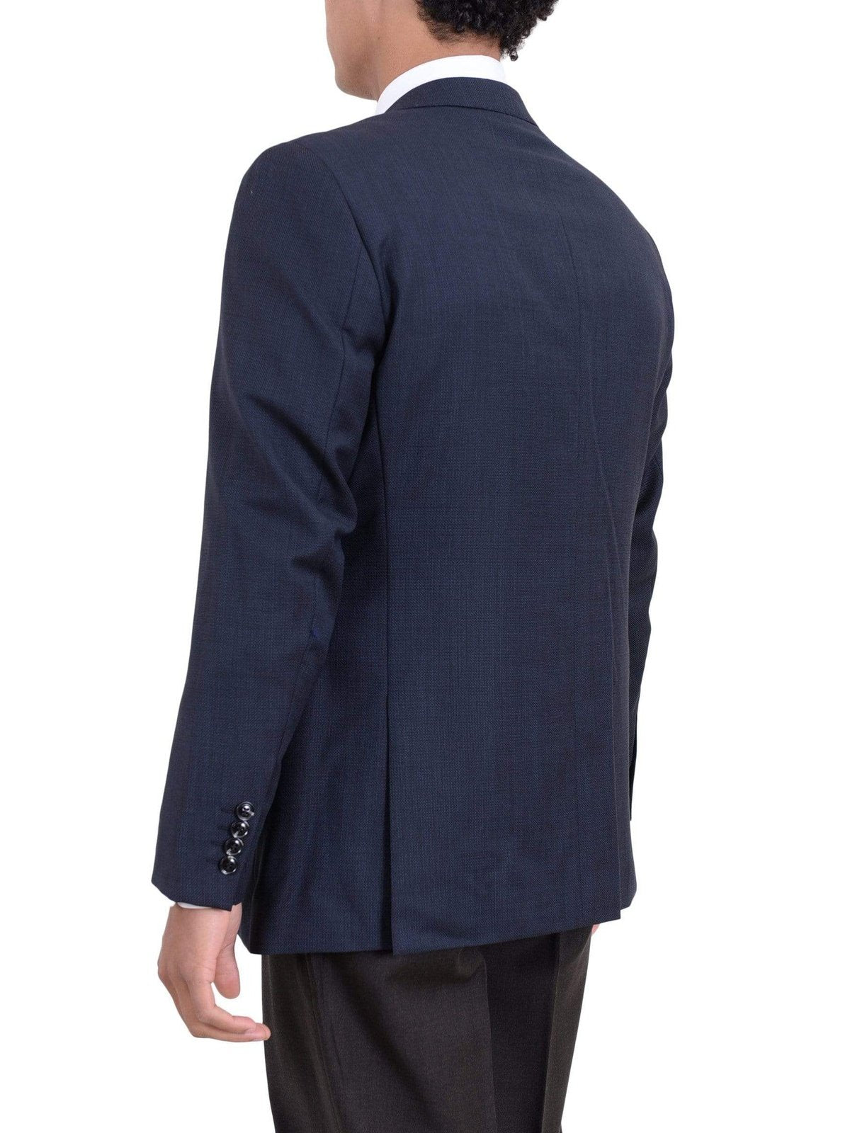 Arthur Black BLAZERS Arthur Black Classic Fit Navy Hopsack Weave Two Button Wool Blazer Sportcoat