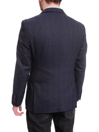 Thumbnail for Arthur Black BLAZERS Arthur Black Extra Slim Fit Navy Blue With Brown Plaid Wool Blazer Sportcoat