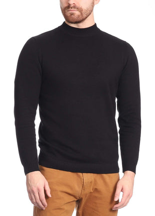Arthur Black Default Category Migrated Arthur Black Men's Solid Black Pullover Cotton Blend Mock Neck Sweater Shirt