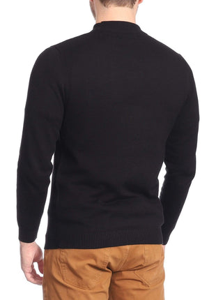 Arthur Black Default Category Migrated Arthur Black Men's Solid Black Pullover Cotton Blend Mock Neck Sweater Shirt