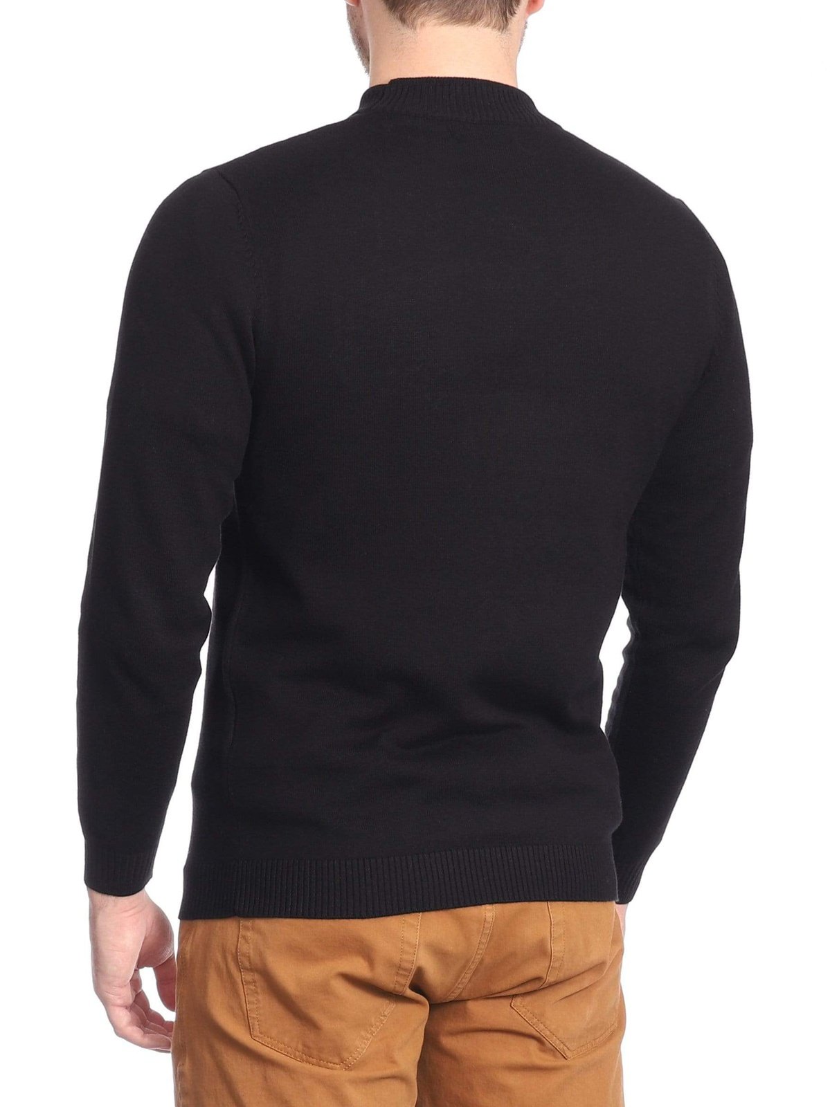 Arthur Black Default Category Migrated Arthur Black Men&#39;s Solid Black Pullover Cotton Blend Mock Neck Sweater Shirt