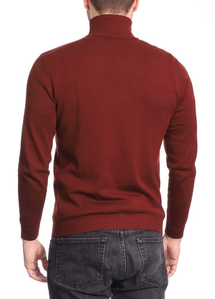 Arthur Black Default Category Migrated Arthur Black Men's Solid Red Pullover Cotton Blend Turtleneck Sweater Shirt