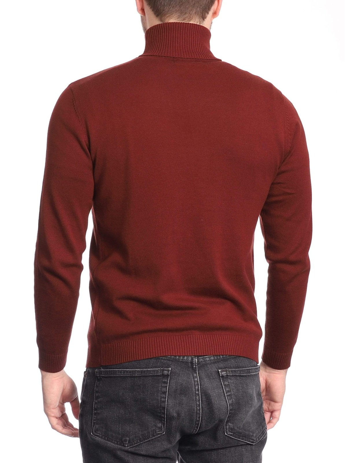 Arthur Black Default Category Migrated Arthur Black Men&#39;s Solid Red Pullover Cotton Blend Turtleneck Sweater Shirt