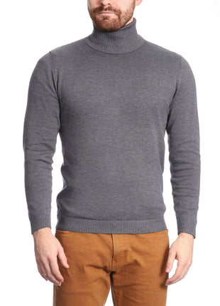 Arthur Black Default Category Migrated Gray / 4XL Arthur Black Men's Solid Gray Pullover Cotton Blend Turtleneck Sweater Shirt
