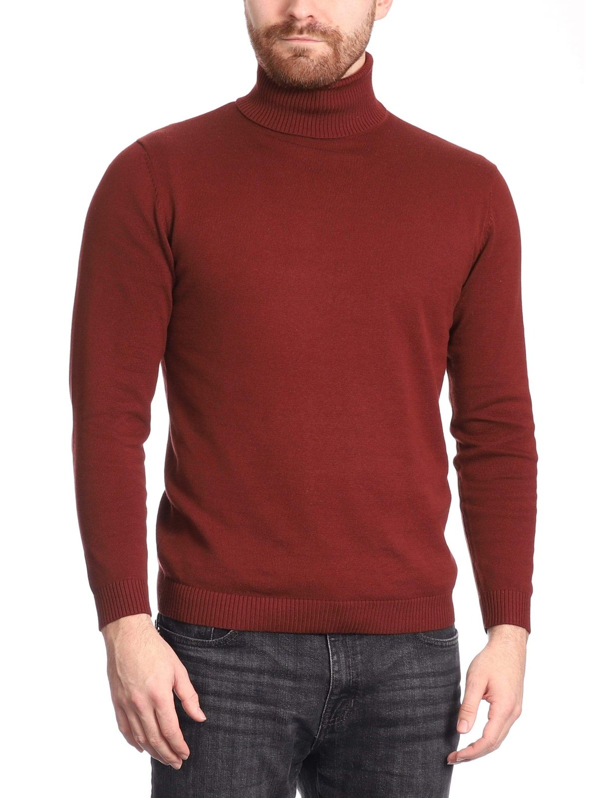 Arthur Black Default Category Migrated Red / 6XL Arthur Black Men&#39;s Solid Red Pullover Cotton Blend Turtleneck Sweater Shirt