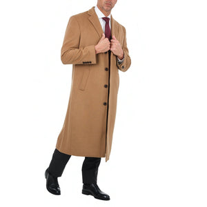 Arthur Black Men's Regular Fit Navy Blue Full Length Wool Cashmere Overcoat Topcoat | 36S
