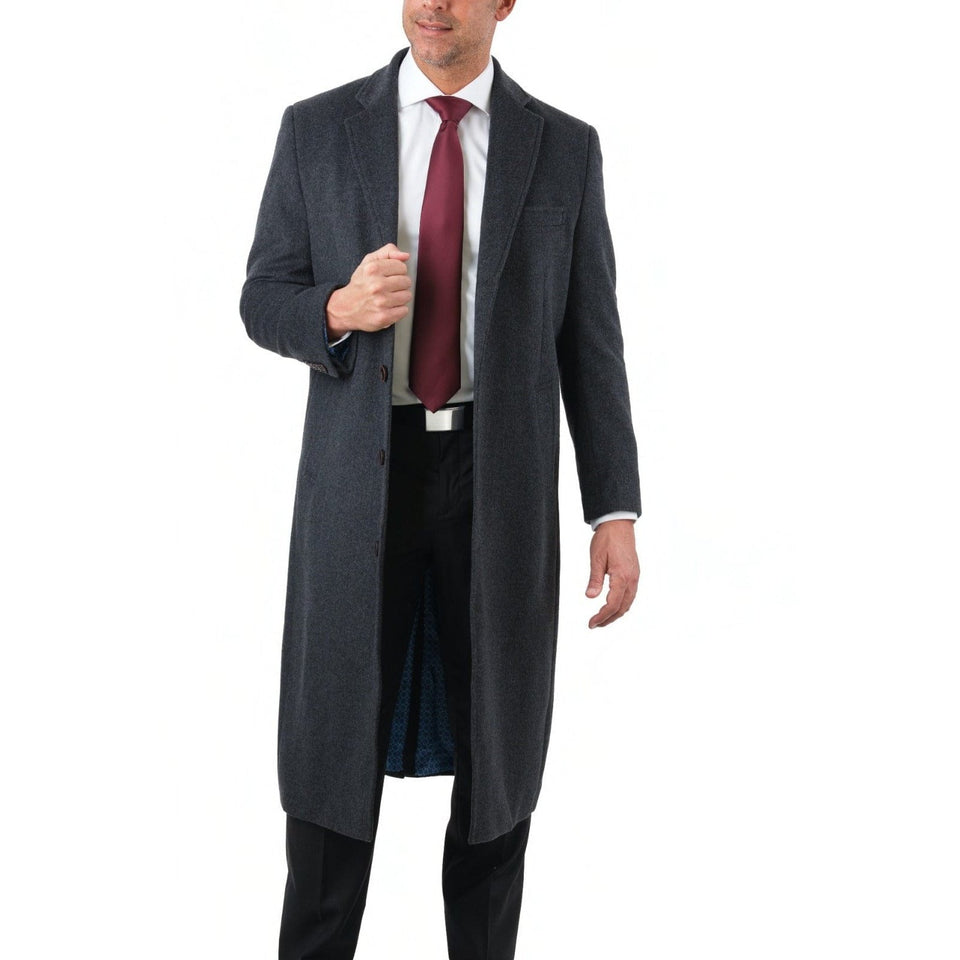 Charcoal overcoat mens hotsell