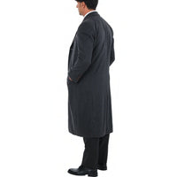 Thumbnail for Arthur Black OUTERWEAR Mens Regular Fit Solid Charcoal Gray Full Length Wool Cashmere Overcoat Top Coat