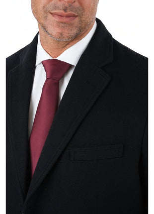 Arthur Black OUTERWEAR Regular Fit Solid Full Length Wool Cashmere Overcoat