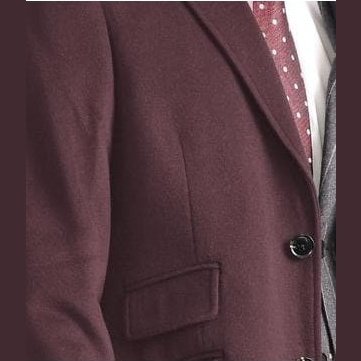 Arthur Black OUTERWEAR The Suit Depot Men&#39;s Wool Cashmere Single Breasted Burgundy 3/4 Length Top Coat