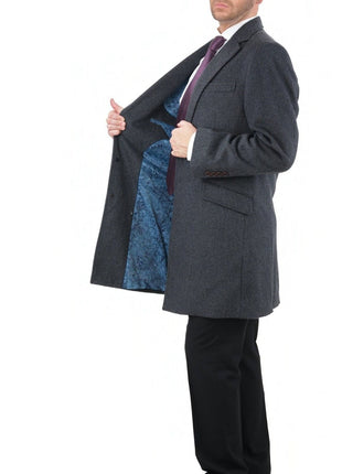 Arthur Black OUTERWEAR The Suit Depot Men's Wool Cashmere Single Breasted Charcoal 3/4 Length Top Coat