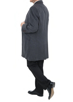 Arthur Black OUTERWEAR The Suit Depot Men's Wool Cashmere Single Breasted Charcoal 3/4 Length Top Coat