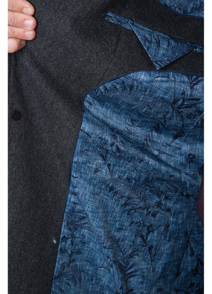 Arthur Black OUTERWEAR The Suit Depot Men's Wool Cashmere Single Breasted Charcoal 3/4 Length Top Coat