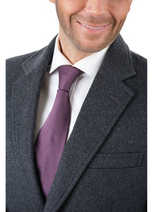 Arthur Black OUTERWEAR The Suit Depot Men's Wool Cashmere Single Breasted Charcoal 3/4 Length Top Coat