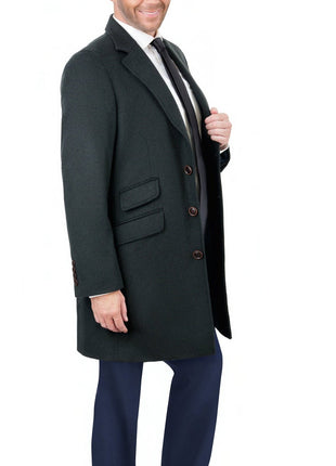 Arthur Black OUTERWEAR The Suit Depot Men's Wool Cashmere Single Breasted Hunter Green 3/4 Length Top Coat