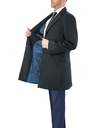 Arthur Black OUTERWEAR The Suit Depot Men's Wool Cashmere Single Breasted Hunter Green 3/4 Length Top Coat