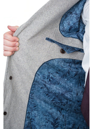 Arthur Black OUTERWEAR The Suit Depot Men's Wool Cashmere Single Breasted Light Gray 3/4 Length Top Coat