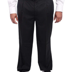 Arthur Black PANTS Arthur Black Classic Fit Solid Black Single Pleated Wool Dress Pants