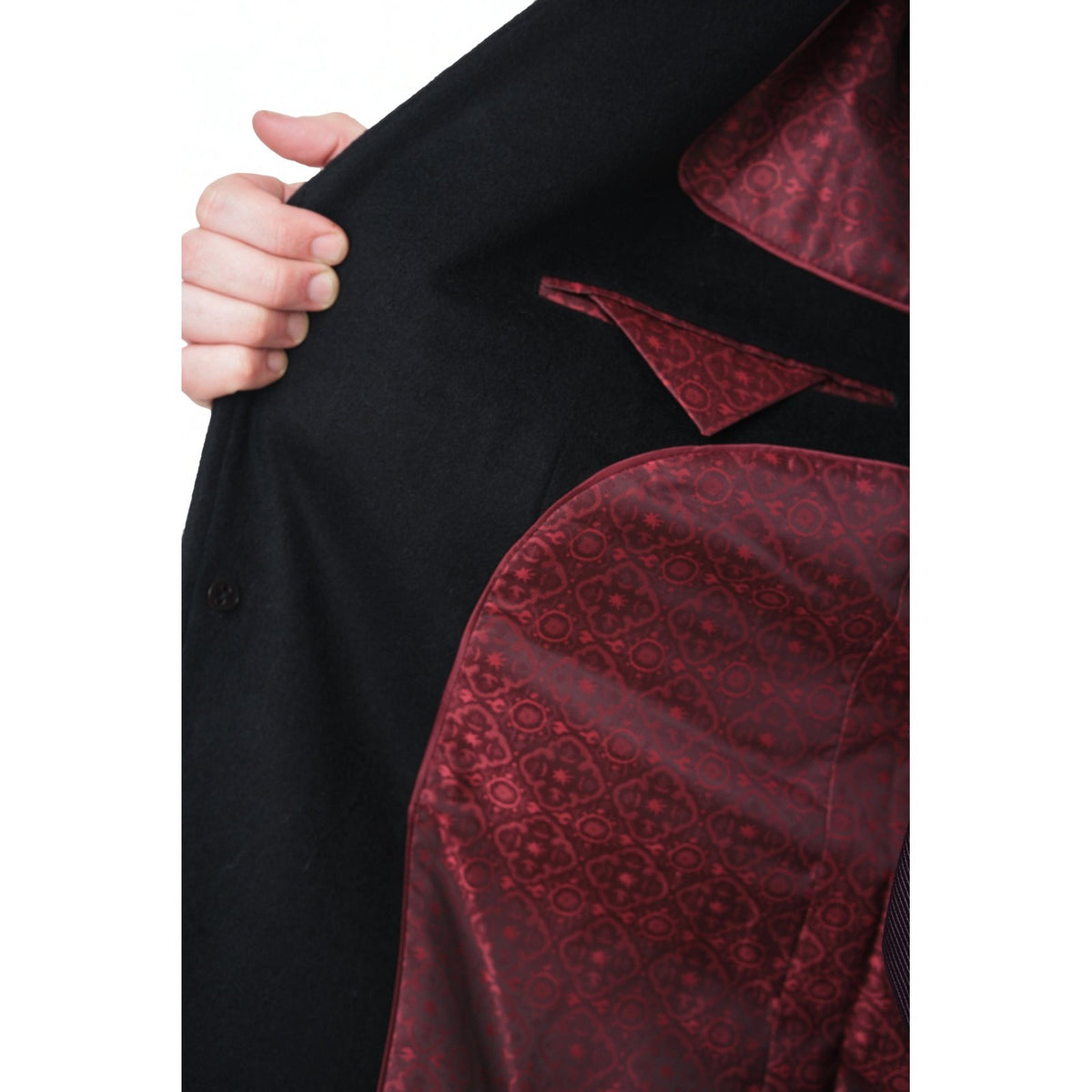 Arthur Black Sale Coats The Suit Depot Men&#39;s Wool Cashmere Single Breasted Black 3/4 Length Top Coat