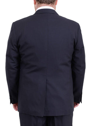 Arthur Black Sale Suits Men's Arthur Black Executive Portly Fit Navy Blue Plaid Two Button Wool Suit