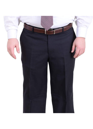 Arthur Black Sale Suits Men's Arthur Black Executive Portly Fit Navy Blue Plaid Two Button Wool Suit