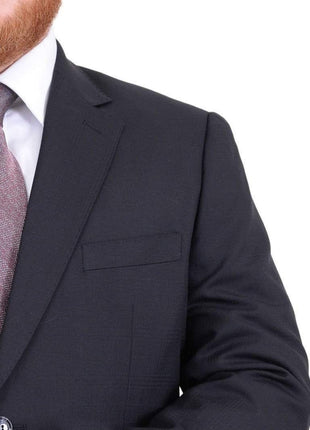 Arthur Black Sale Suits Men's Arthur Black Executive Portly Fit Navy Blue Plaid Two Button Wool Suit