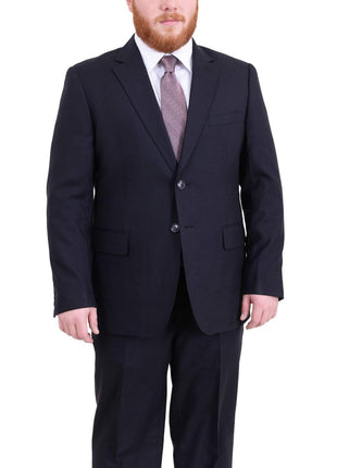 Arthur Black Sale Suits Men's Arthur Black Executive Portly Fit Navy Blue Plaid Two Button Wool Suit