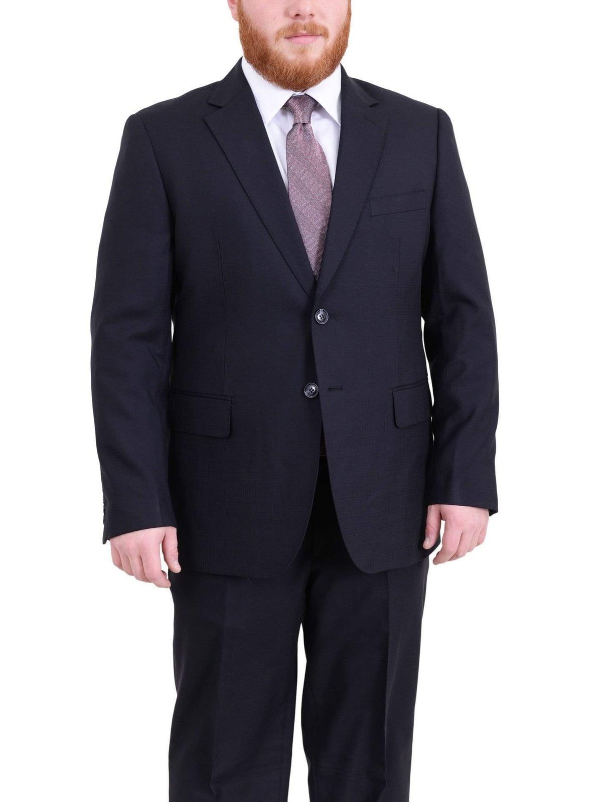 Arthur Black Sale Suits Men&#39;s Arthur Black Executive Portly Fit Navy Blue Plaid Two Button Wool Suit