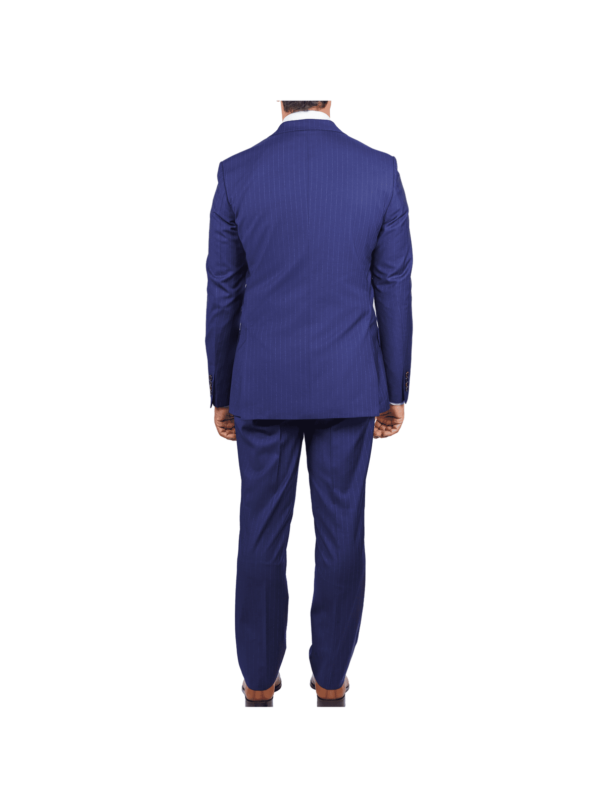 Arthur Black SUITS Arthur Black Slim Fit Blue Chalk Stripe Super 110&#39;s Reda Wool Peak Lapel Suit