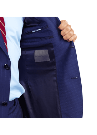 Arthur Black SUITS Arthur Black Slim Fit Blue Chalk Stripe Super 110's Reda Wool Peak Lapel Suit