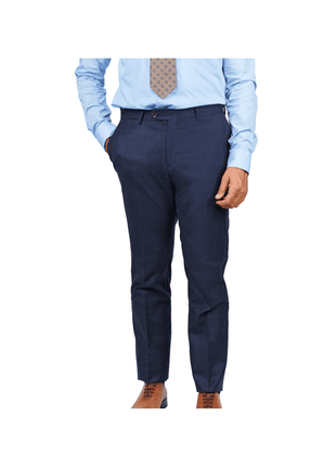 Arthur Black SUITS Arthur Black Slim Fit Blue Check Guabello Wool Light Flannel Suit