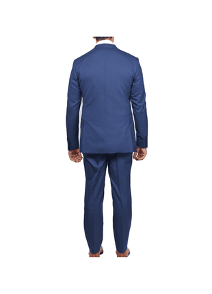 Arthur Black SUITS Arthur Black Slim Fit Blue Textured Natural Stretch Barberbis Worsted Wool Suit