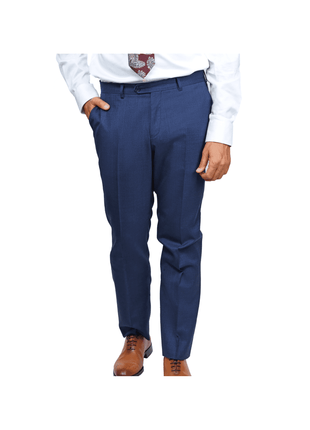 Arthur Black SUITS Arthur Black Slim Fit Blue Textured Natural Stretch Barberbis Worsted Wool Suit