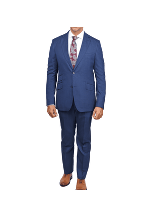 Arthur Black SUITS Arthur Black Slim Fit Blue Textured Natural Stretch Barberbis Worsted Wool Suit