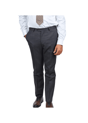 Arthur Black SUITS Arthur Black Slim Fit Grey Blue Check Light Flannel Reda Wool Suit