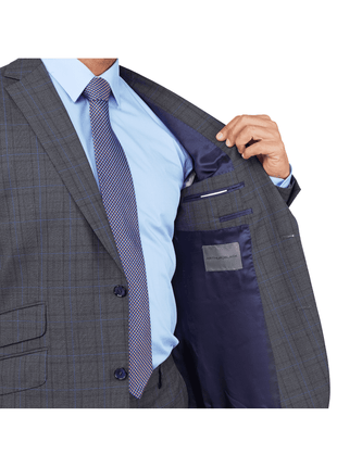 Arthur Black SUITS Arthur Black Slim Fit Grey Glen Plaid Zignone Worsted Wool Suit