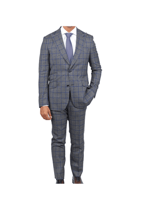Arthur Black SUITS Arthur Black Slim Fit Grey Textured Marzotto Wool Peak Lapel Suit