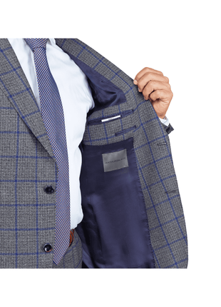Arthur Black SUITS Arthur Black Slim Fit Grey Textured Marzotto Wool Peak Lapel Suit