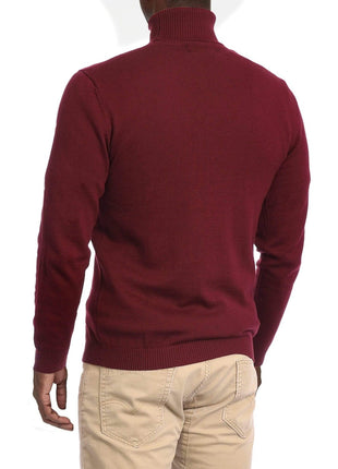 Arthur Black SWEATERS Arthur Black Men's Solid Burgundy Pullover Cotton Blend Turtleneck Sweater Shirt