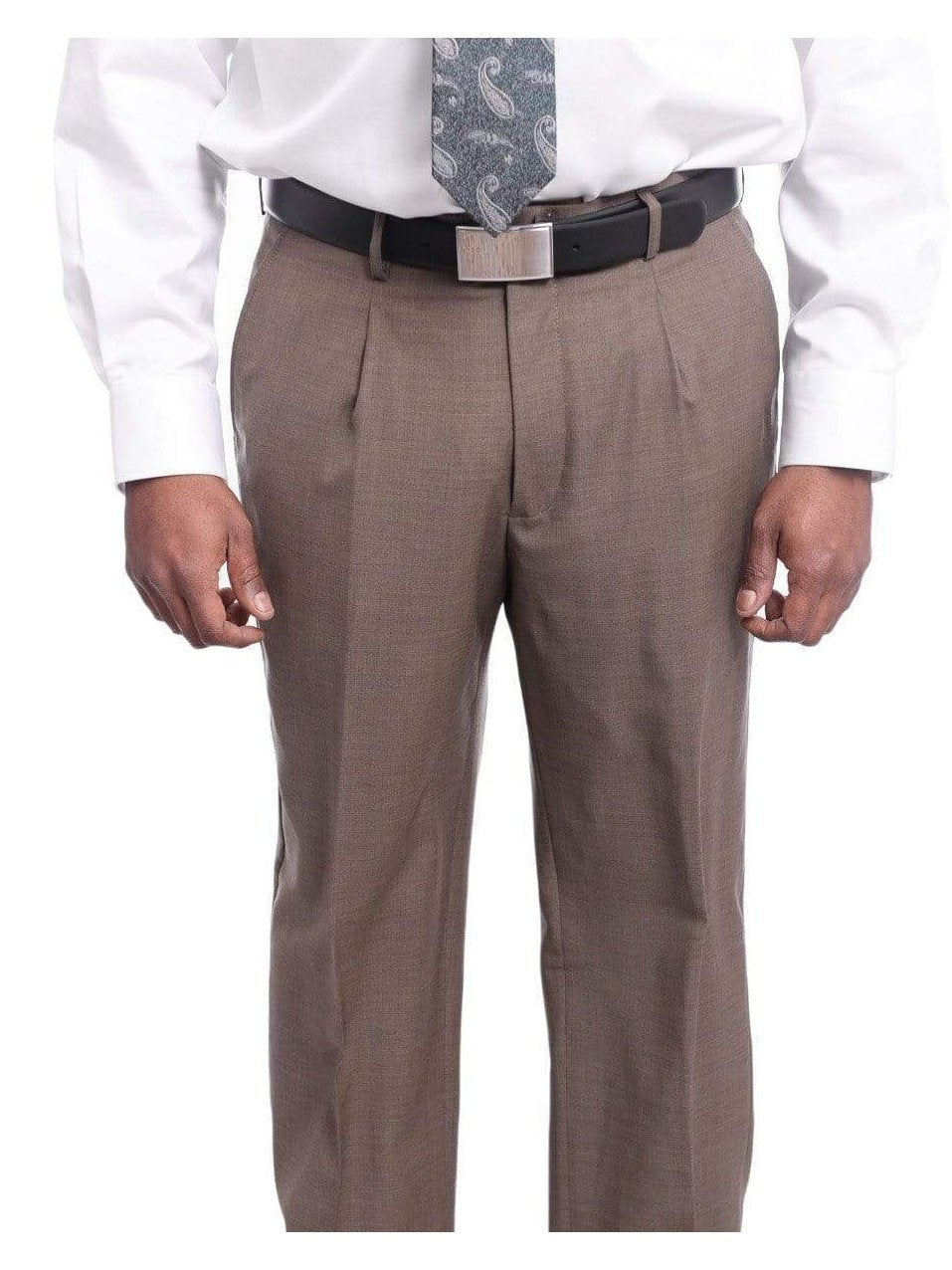 Arthur Black THREE PIECE SUITS Arthur Black Classic Fit Solid Heather Olive Green Three Piece Wool Suit