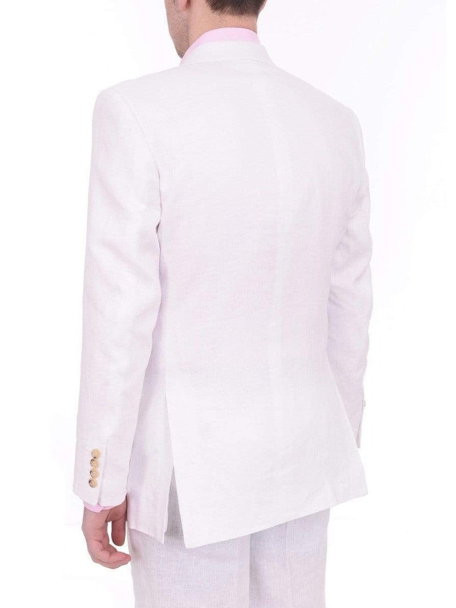 Arthur Black TWO PIECE SUITS Men&#39;s Arthur Black Classic Fit Solid White Two Button 2 Piece 100% Linen Suit