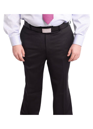 Arthur Black TWO PIECE SUITS Men's Arthur Black Executive Portly Fit Black Pinstriped 2 Button Wool Suit