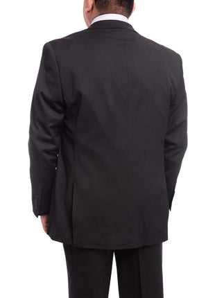 Arthur Black TWO PIECE SUITS Men's Arthur Black Executive Portly Fit Black Pinstriped 2 Button Wool Suit