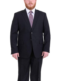 Thumbnail for Arthur Black TWO PIECE SUITS Men's Arthur Black Executive Portly Fit Black Striped 2 Button 2 Piece Wool Suit